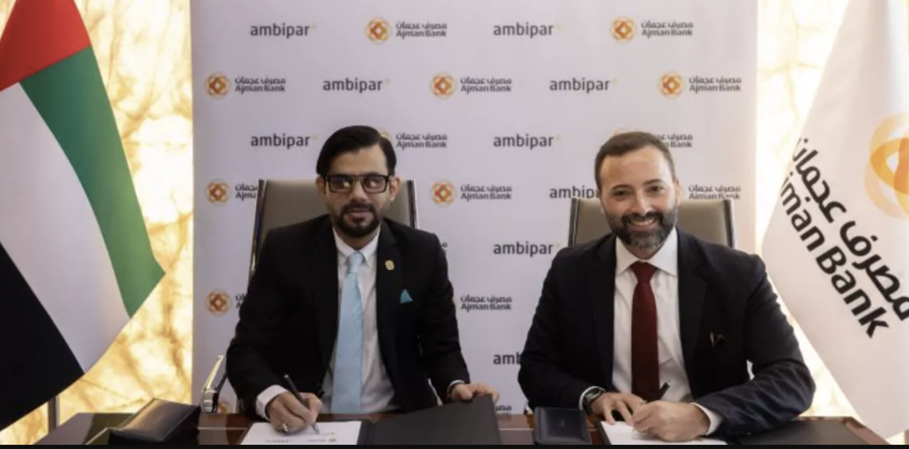 Mustafa Al Khalfawi, Ajman's Bank CEO, and Rafael Tello, Ambipar's president in Middle East